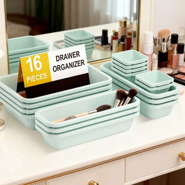 Plastic Drawer Organizer Set - 16 pcs