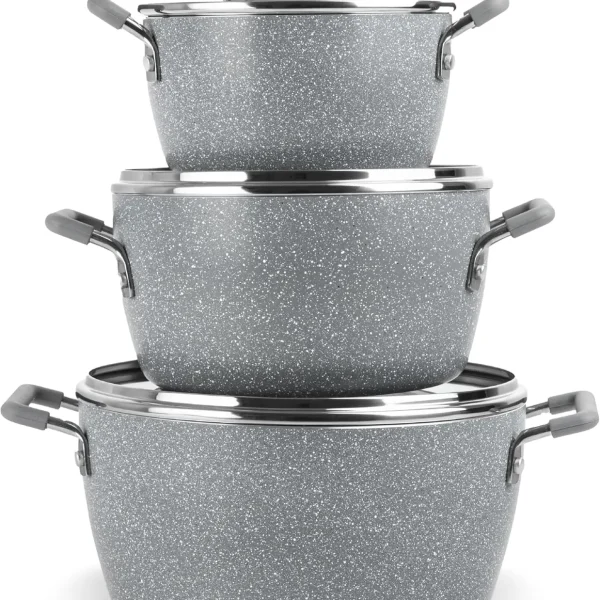 6-Piece Nonstick Stackable Cooking Pots Set