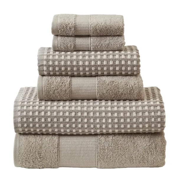 6Piece Combed Cotton Cobblestone Towel Set