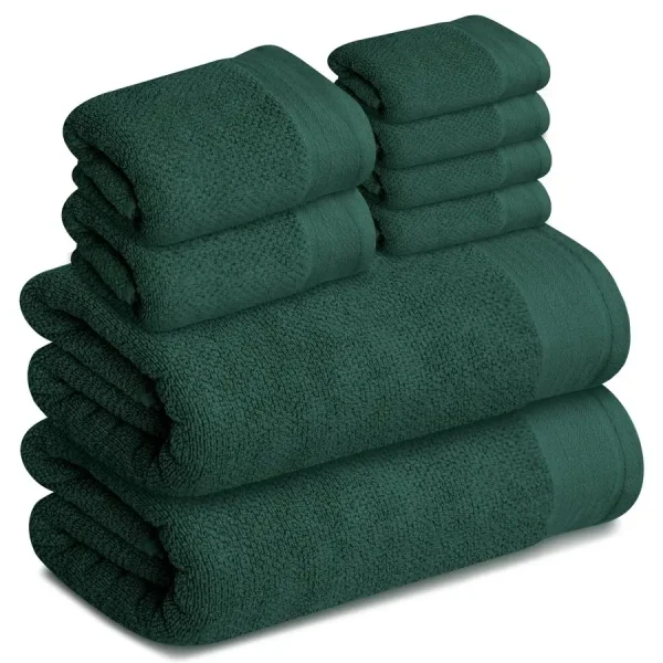 Pack of 8 Popcorn Textured Luxury Towels Set