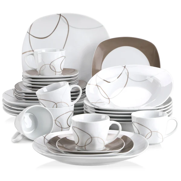 VEWEET 30-Piece Porcelain Ceramic Set