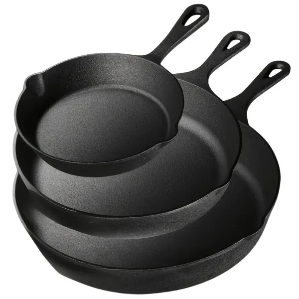 3PCS Cast Iron Skillet Set (6/8/10 Inch)